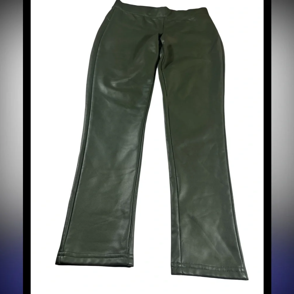 Fashion Nova‎ Olive Faux Leather Fleece Lined Straight Leg Pants Size L